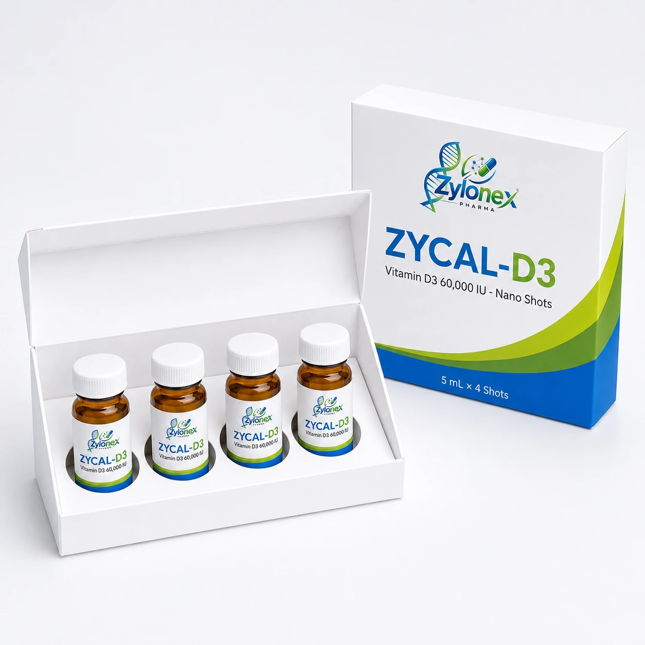 Catalogue packshot of ZYCAL-D3 — Vitamin D3 60,000 IU — Nano Shots