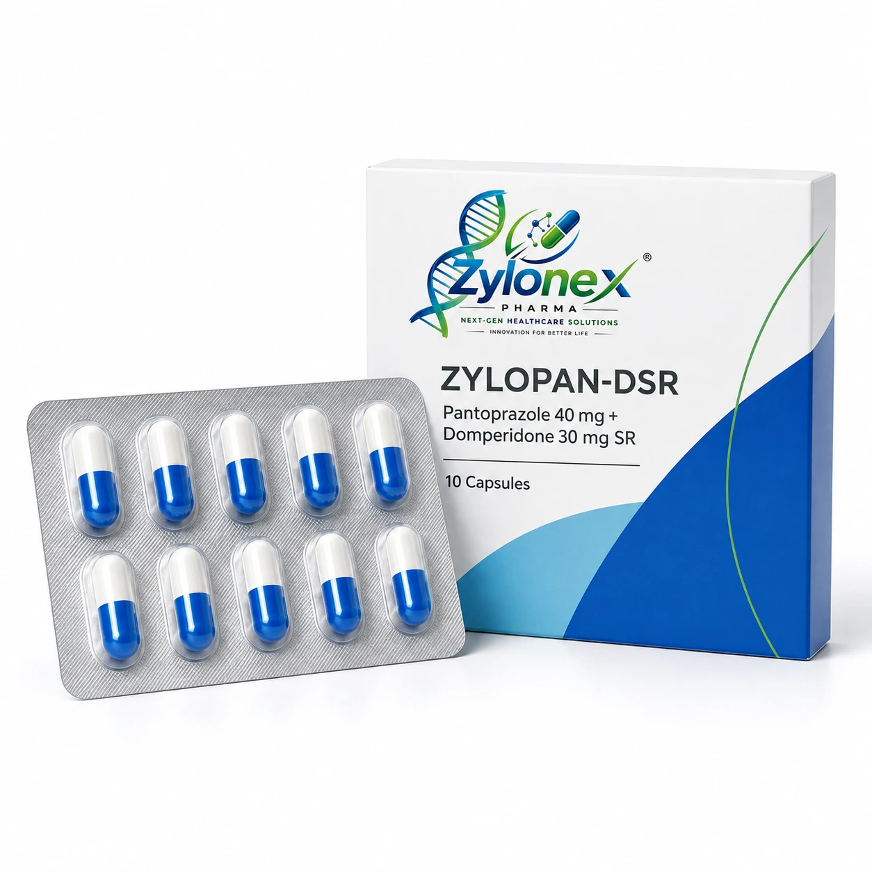 Catalogue packshot of ZYLOPAN-DSR — Pantoprazole 40 mg + Domperidone 30 mg SR