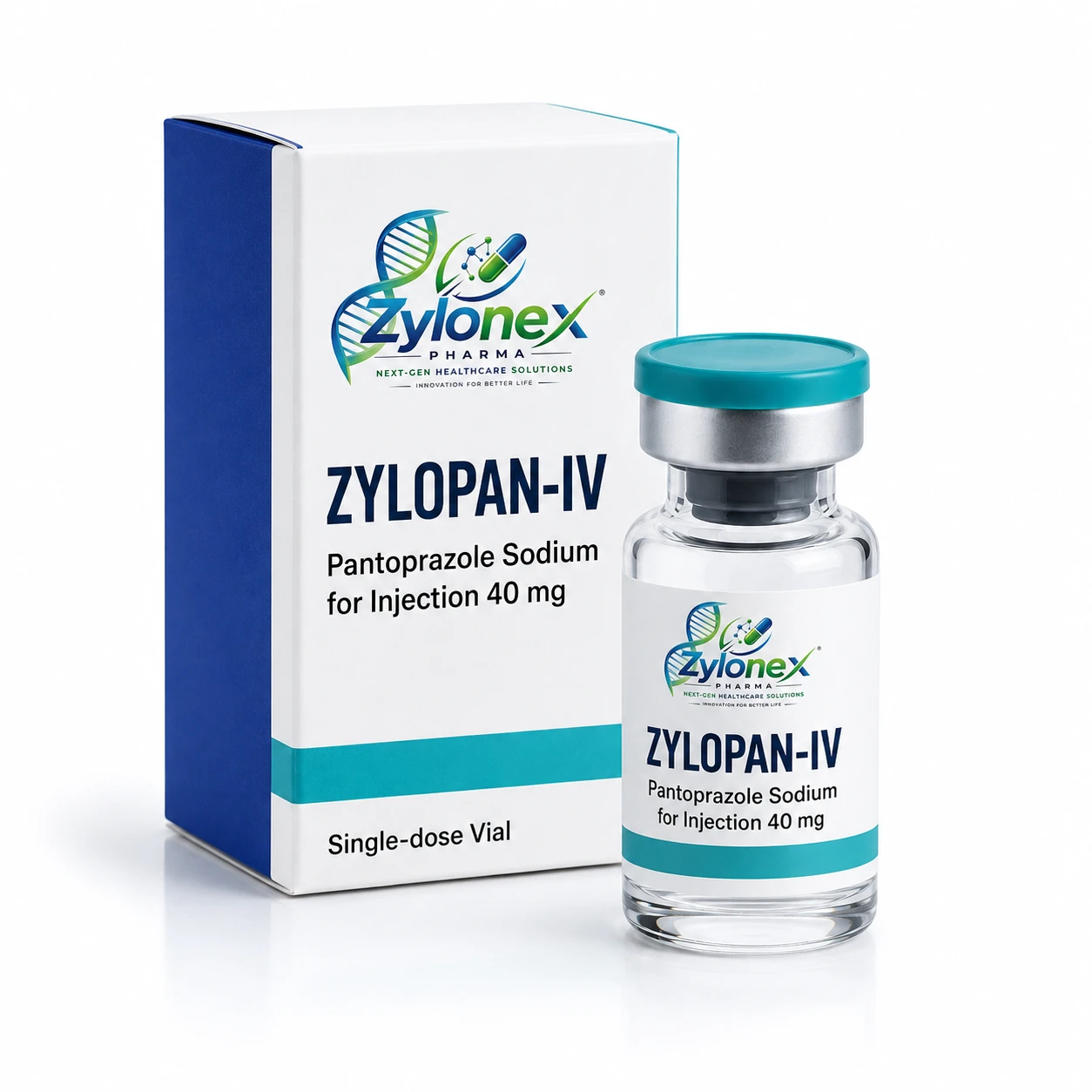 Catalogue packshot of ZYLOPAN-IV — Pantoprazole Sodium for Injection 40 mg
